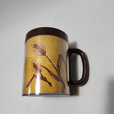 Vintage Thermo Serve Wheat Travel Camping Cup Plastic 80s Brown | eBay