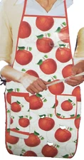 Fabric Kitchen Apron with pocket & small towel,23"x36", RED APPLES, BH