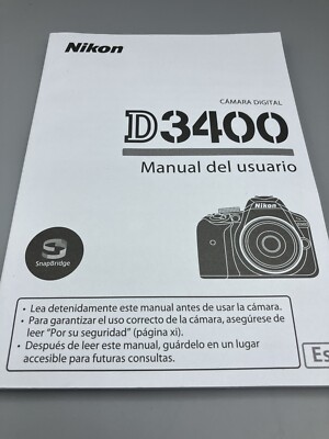 NIKON D3400 DIGITAL CAMERA OWNERS INSTRUCTION MANUAL SPANISH Espanol