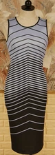 NWT APT 9 SEXY BODYCON SZ 2 BLUE / BLACK JERSEY KNIT MIDI DRESS