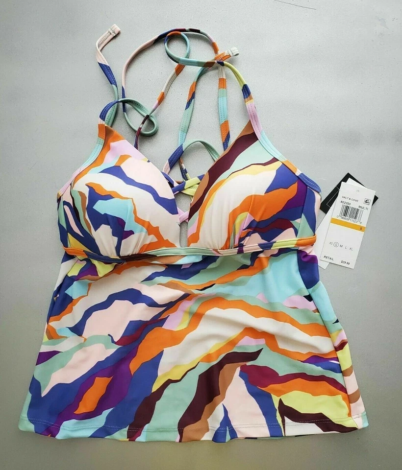 Camiseta Tankini Salt + Cove MULTI ZEBRA Juniors Estampado Cebra Espalda Cruzada: TALLA: PEQUEÑA Foto 2 de 4