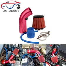 Red Car Cold Air Intake Filter Induction Kit Pipe Power Flow Hose System & 76mm