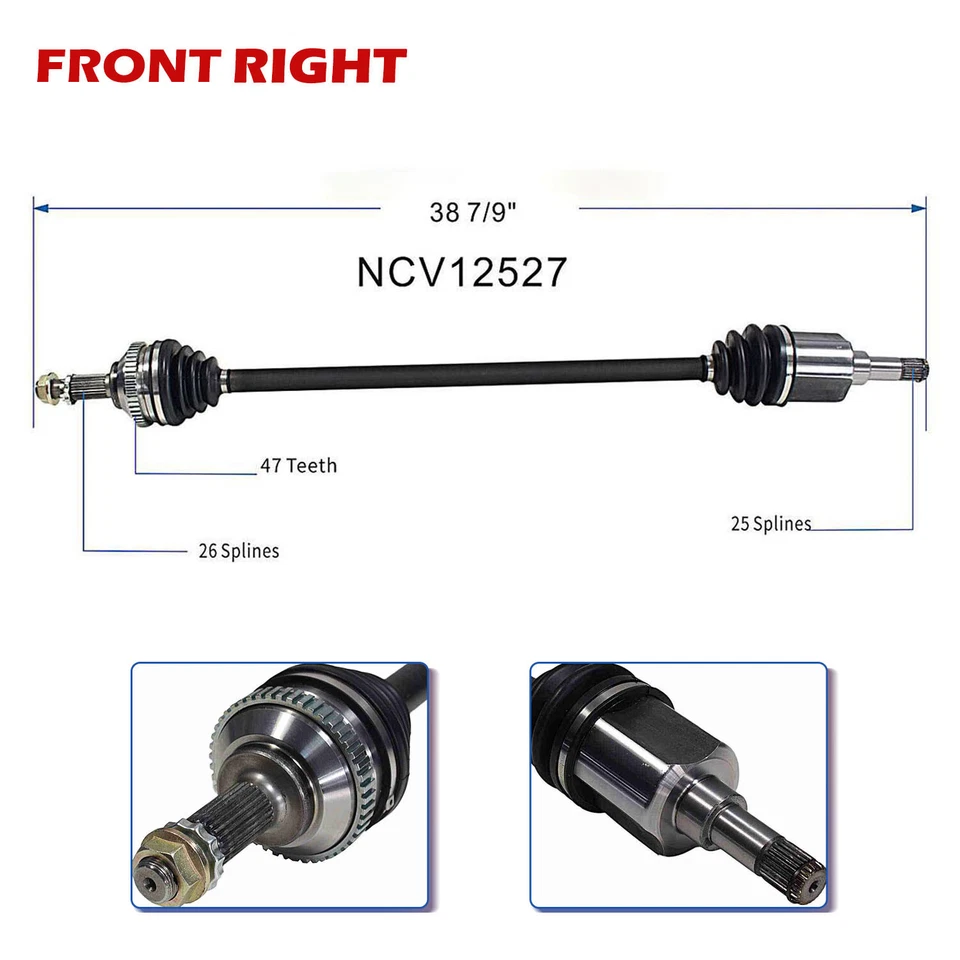 Eje CV delantero derecho tracción delantera para 05-06 Chrysler Sebring 04-05 Dodge Stratus 2,4 L automático Foto 2 de 4