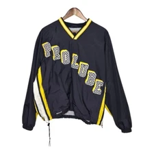 Holloway Prolube Pullover Windbreaker Jacket Black Yellow Checkered Mens L Flaws