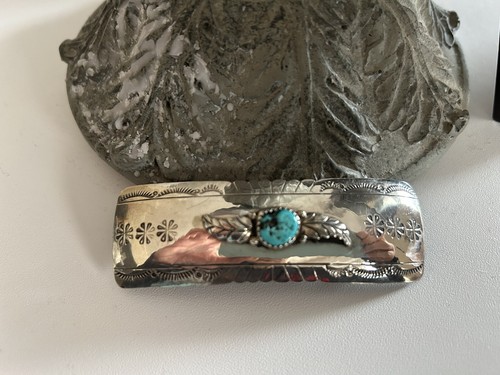 Haarspange Silber Türkis, Indianerschmuck, echt silber