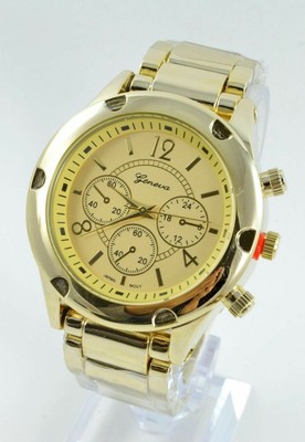 Gold Unisex Geneva 1.5'' Stainless Steel Wrist Watch #Un1