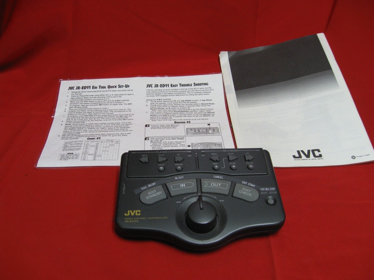 JVC Video Editing Controller JX-ED11 for dual VCR Tape with manual