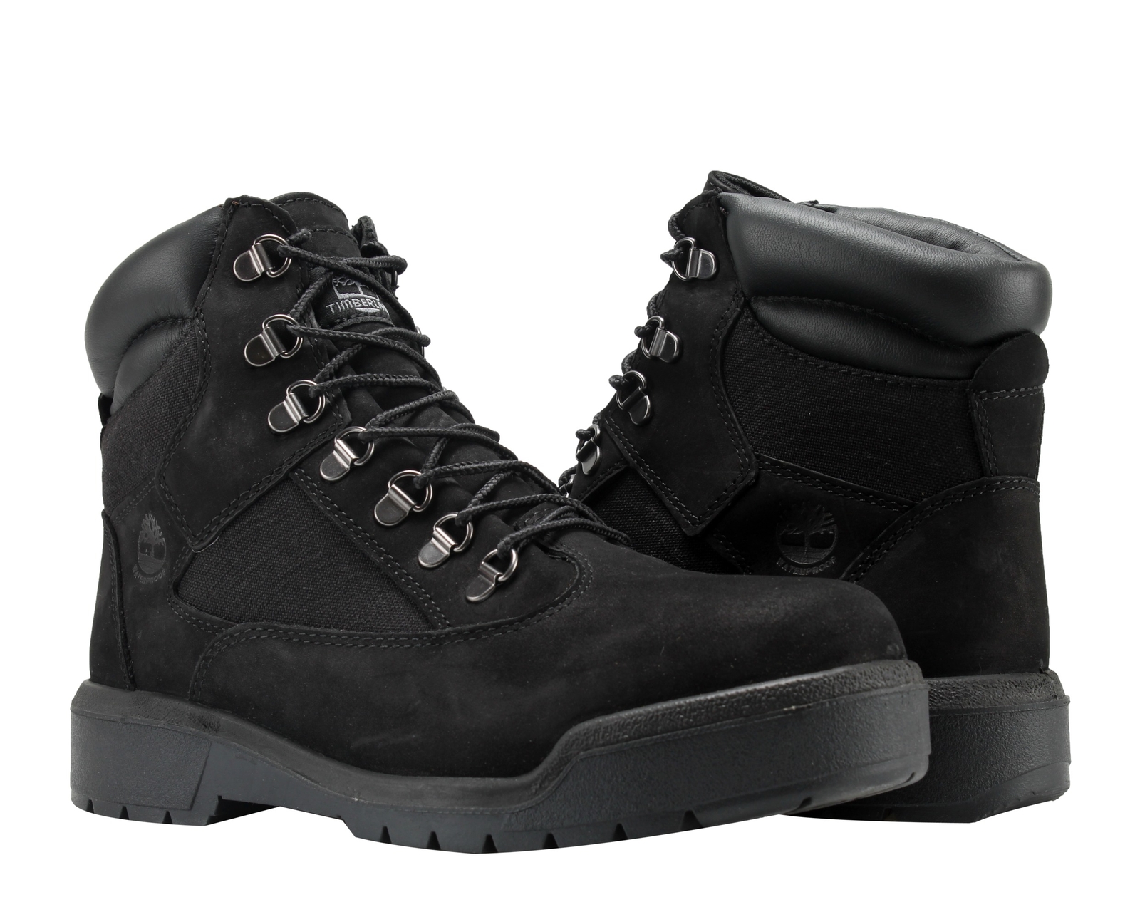 black timberlands field boots