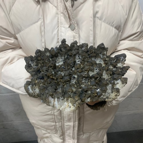 2200g Natural Skeletal Clear Quartz Crystal Limonite Symbiosis Cluster Specimen - Picture 5 of 8