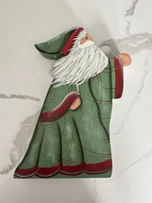 Santa Painted Christmas Handcrafted Wood Old World Primitive Folk Art 9"x 7" EH