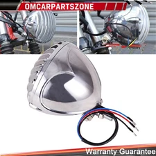 Motorcycle Front Finned Grill Headlight For Harley Chopper Bobber Sportster Dyna