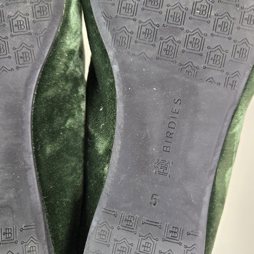 Birdies Womens Shoes 5 Green Velvet Slip On Comfort Loafers Flats - Picture 17 of 17