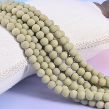 Green Alashan Agate Matte Round Beads 4mm 6mm 8mm 10mm Jewelry Making 15" Strand