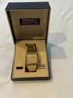 Vtg Seiko Watch Gold Tone Square Dial-Not Runing  AL15