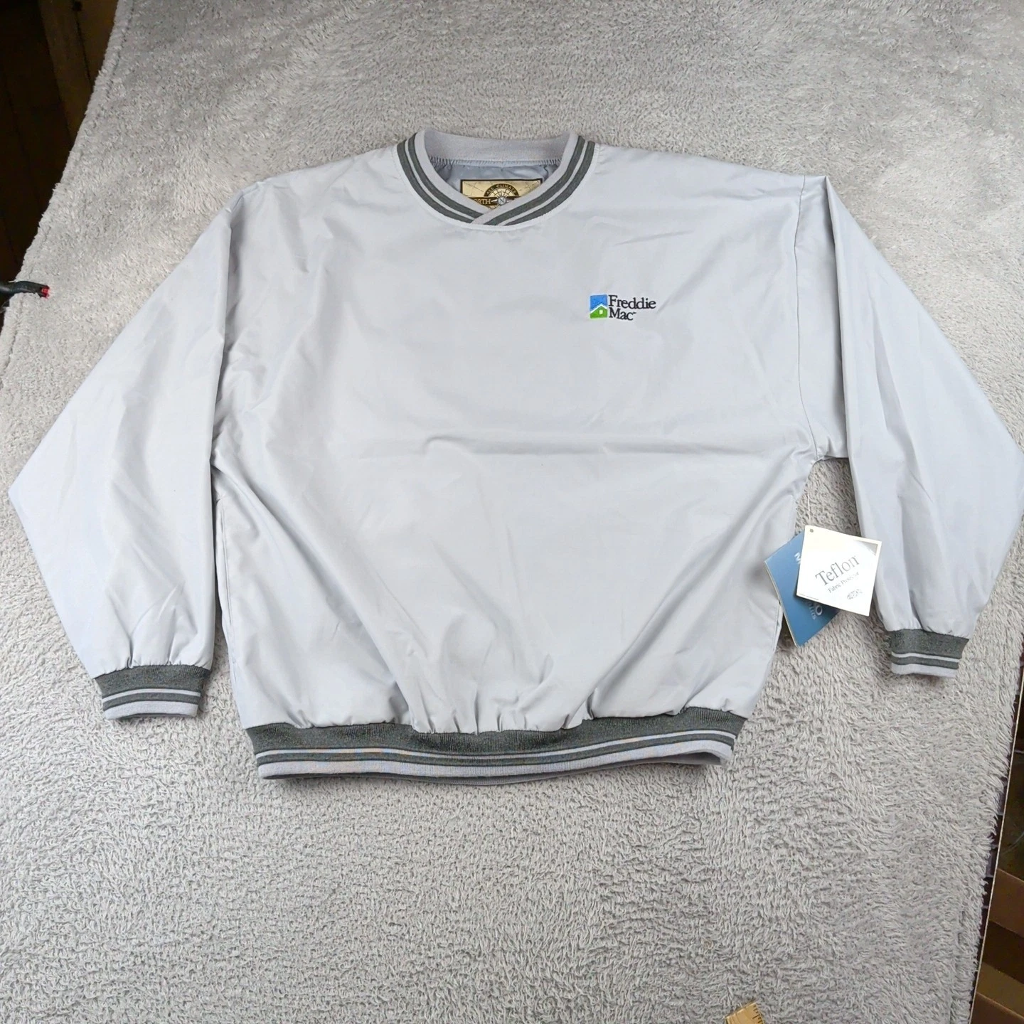 VTG Financial Windbreaker Pullover Mens L Gray Freddie Mac North End Micro Plus - product detail image 1