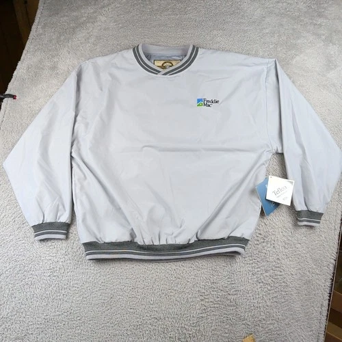 VTG Financial Windbreaker Pullover Mens L Gray Freddie Mac North End Micro Plus - product listing photo