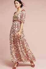 SUMER SALE--NWT  Anthropologie Bhanuni by Jyoti Beaded Floral Maxi Dress