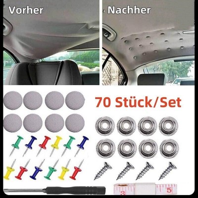 70Pcs Auto Dach Futter Liner Reparatur Kit Fix Sagging Headliner Pins Schnalle
