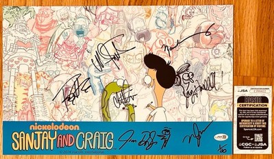 Sanjay Craig cast signed 2014 SDCC poster Tony Hale Hardwick Maulik Pancholy JSA