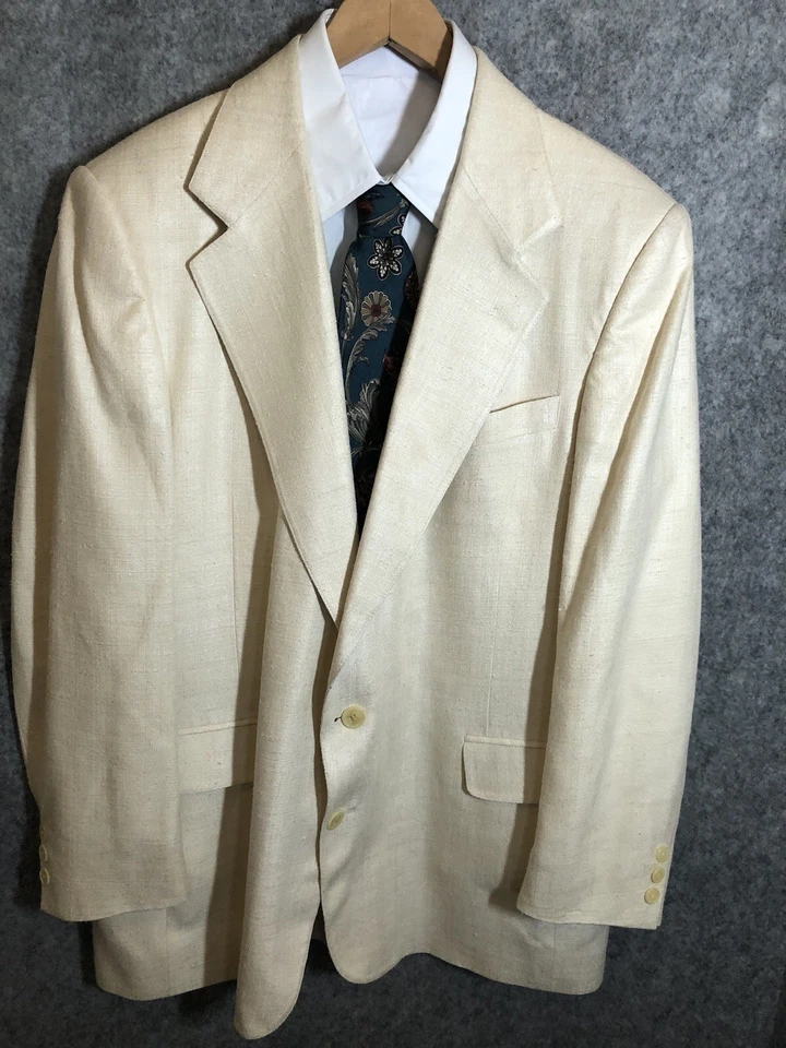 Vintage Gordon Thomas Blazer 44L 100% Silk Suit Coat Jacket Business Career - Image 3 of 4