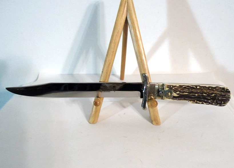 "Hubertus" Large Thumb Lock Folding Folder Gnarly Stag Unused Solingen Germany - Image 3 of 4