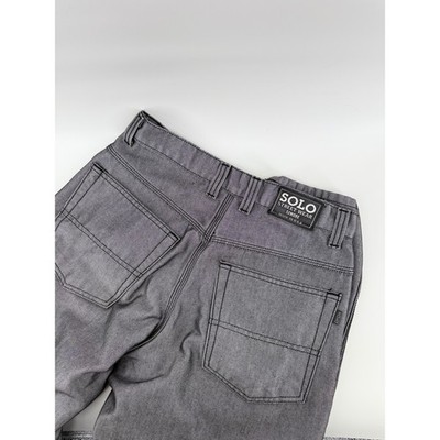 Solo Streetwear Semore Silver Reflective Baggy Jeans 30X31 Vintage Y2K 90's