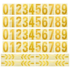 3 Inches Reflective Mailbox Numbers and Leaves for Decals, 4 Sets Gold