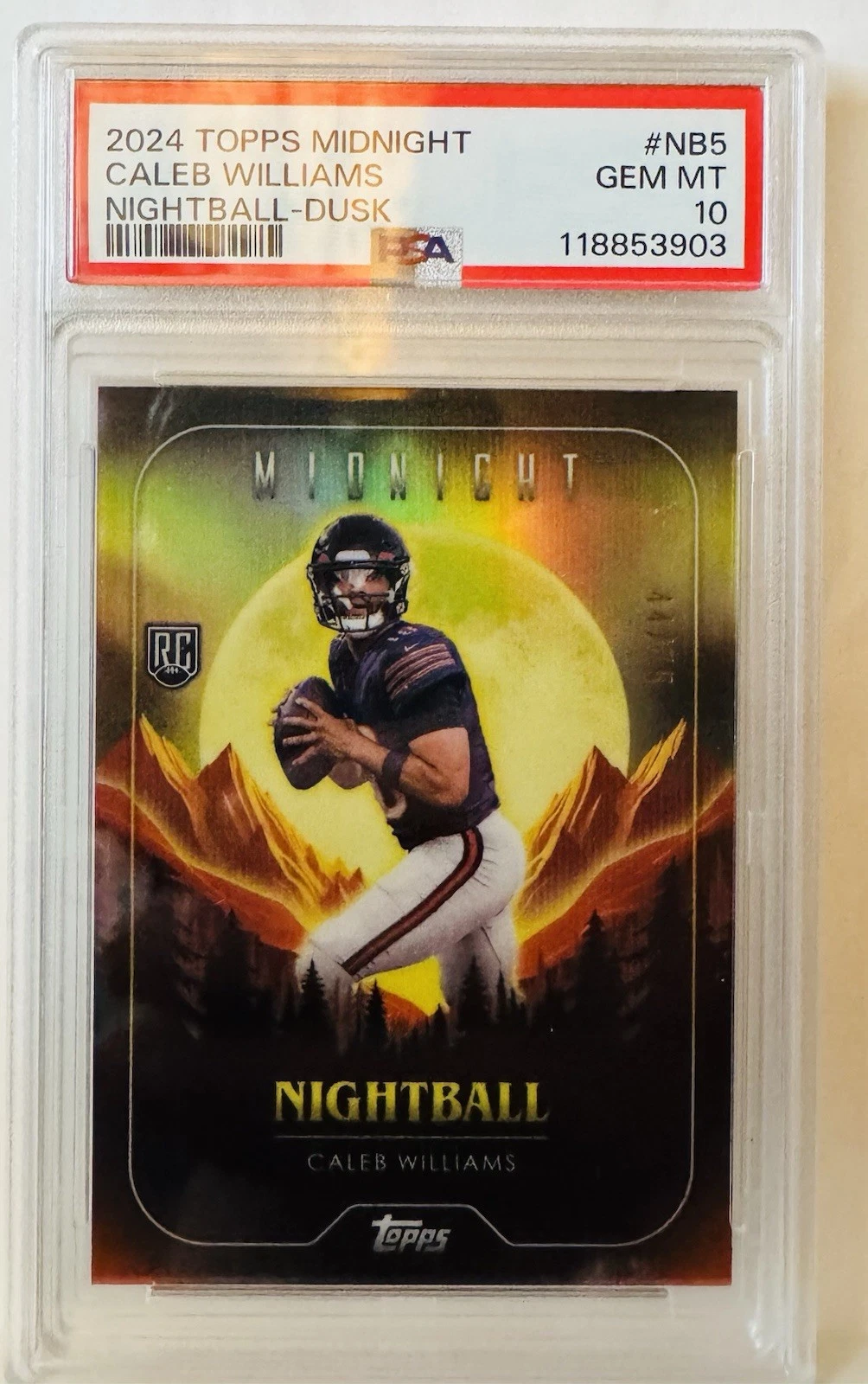 Caleb Williams Topps Midnight Nightball #NB5 Dusk