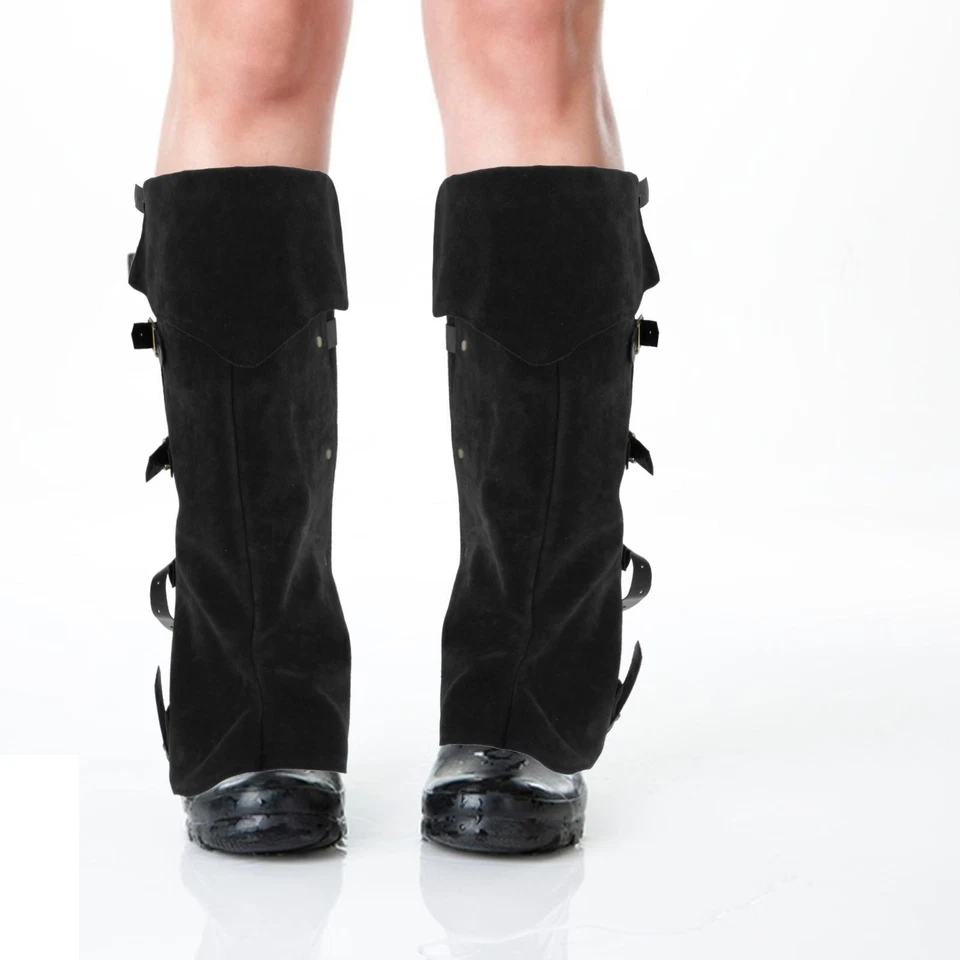 Costume Boots Covers Gothic Medieval Gaiters PU Medieval Leg Covers for Cosplay - Image 3 of 4