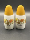 Vintage Westinghouse Indian Summer Milk Glass Salt & Pepper Shakers 3.5”