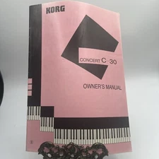 Korg Concert C-30 Owners Manual For Keyboard