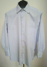 Tommy Bahama Men's Blue Long Sleeve Striped Shirt 100 Cotton Size 16.5 X 32-33