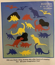 Dinosaurs Window Clings Prehistoric Beasts Up To 10  Tall Vintage Stik-EES New