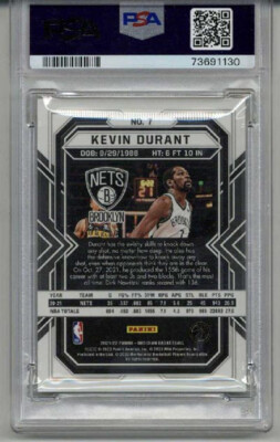 2021-22 Panini Obsidian - Kevin Durant #7 Electric Etch Blue /16