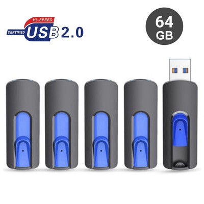 Kootion USB 3.0 64GB 5 Pack Flash Drive High Speed USB Memory Storage Blue LOT