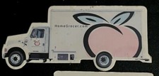 Vintage 90s Refrigerator Magnet LOT Home Grocer Delivery Truck Advertising Peach