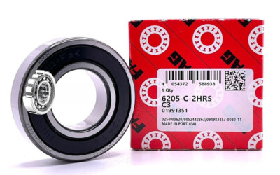 NEW FAG 6205 2RS C3 DEEP GROOVE BALL BEARING RUBBER SEALED 25x52x15mm