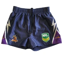 Melbourne Storm Kids 12 NRL Player Shorts, Unisex, Embroidered Logo Gift