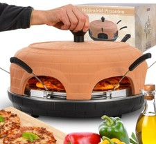 Pizzaofen Pizzamaker 6 Personen Mini Pizza Ofen Terrakotta 1100 Watt 300°C