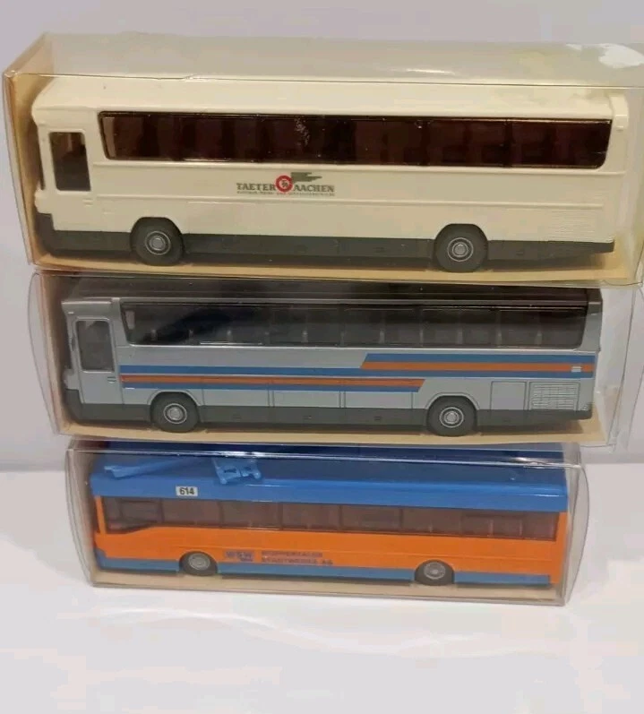 Wiking Mercedes O303 RHD & O405 Bus Models x3 Vintage HO Scale & Boxes Germany - Image 2 of 4