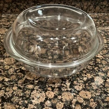 Vintage Pyrex Dome OVEN ROASTER Lid 687-C With 026 3 Quart Round Roaster, 10"