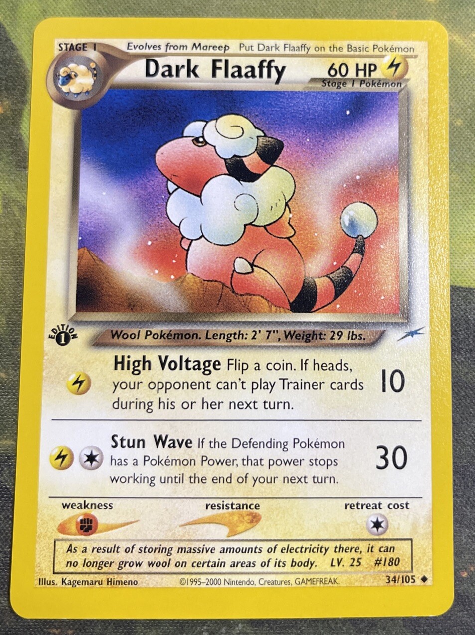 1st Edition Dark Flaaffy 34/105 - Neo Destiny - Near Mint
