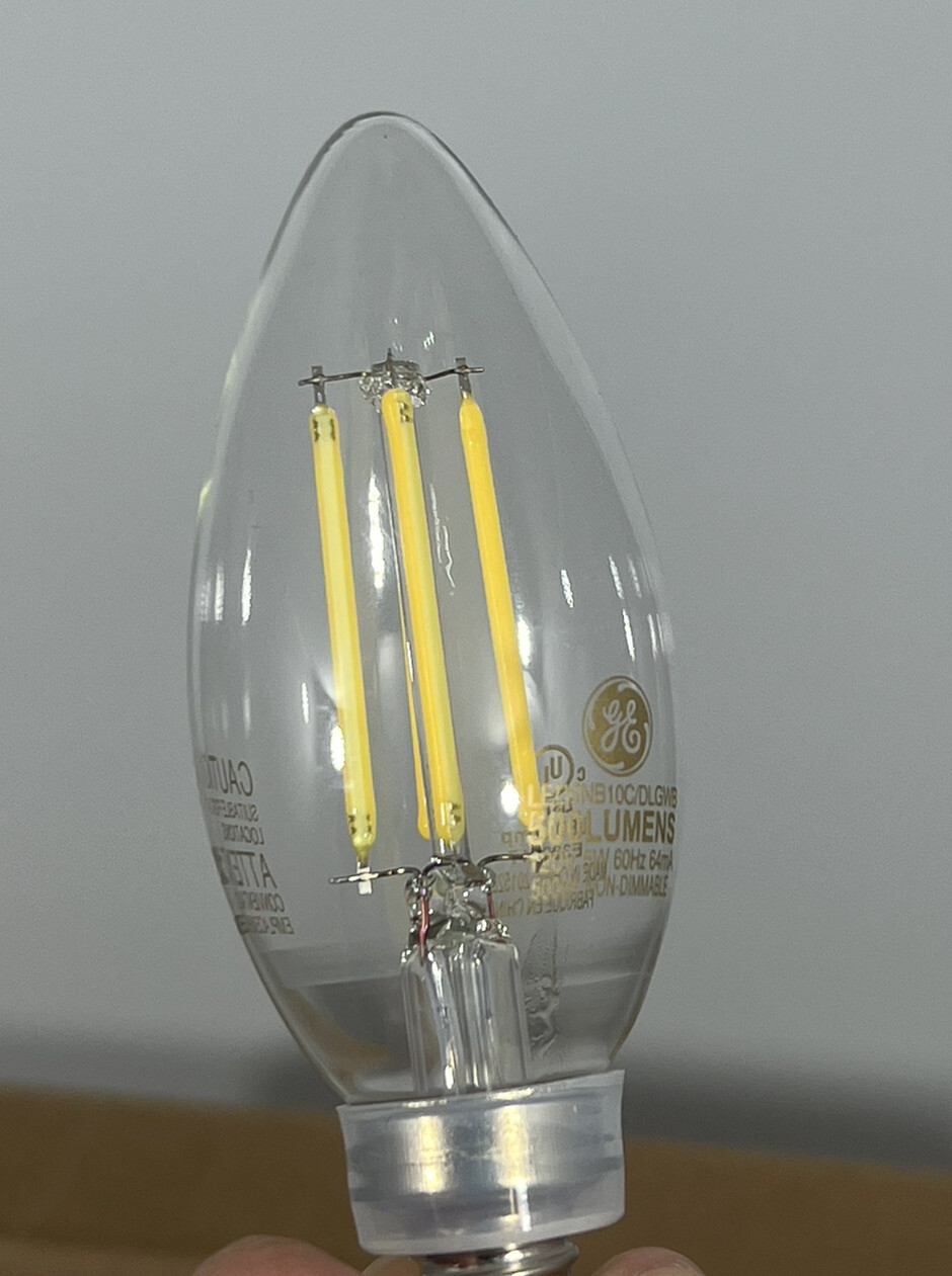 GE X 24 LED Candelabra Base Bulbs E12/B10 60W/EQ 5W Candle Daylight White 5000
