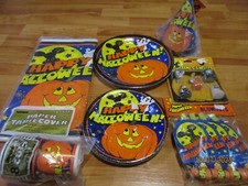 Happy Halloween Party Supplies Multi-color 7pc Lot of 1988 Unique NOS
