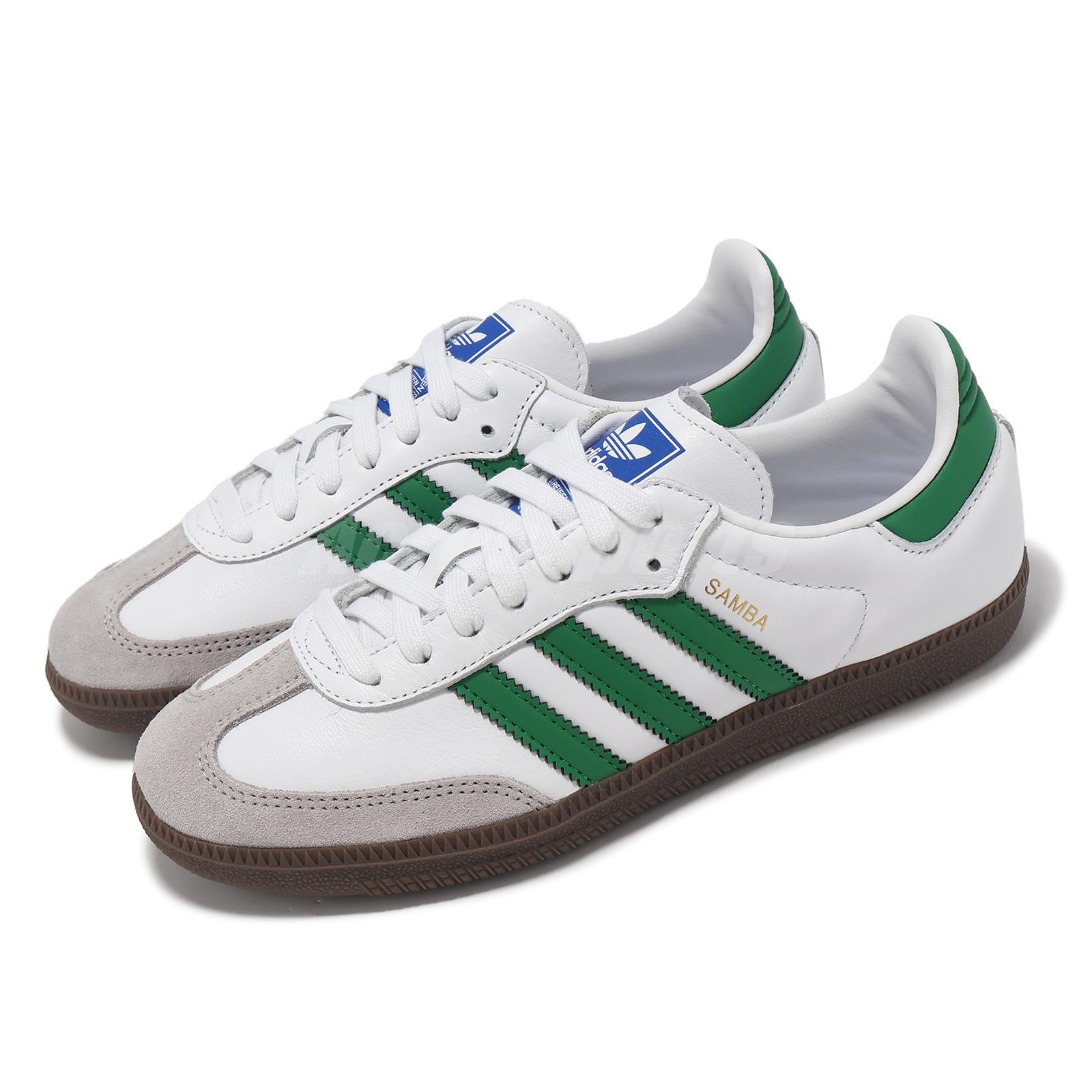 adidas Originals Samba OG Бело-зеленая мужская повседневная обувь унисекс для образа жизни IG1024