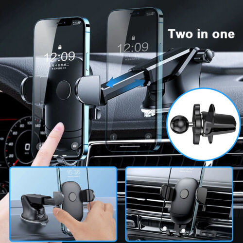 Soporte de teléfono de montaje 360° soporte de parabrisas de automóvil para celular móvil GPS iPhone Samsung - Imagen 1 de 15