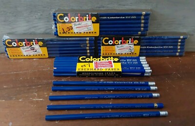 Vintage Eberhard Faber Extra Thin Colorbrite Blue 2125/3125 Colored Pencil 53pc