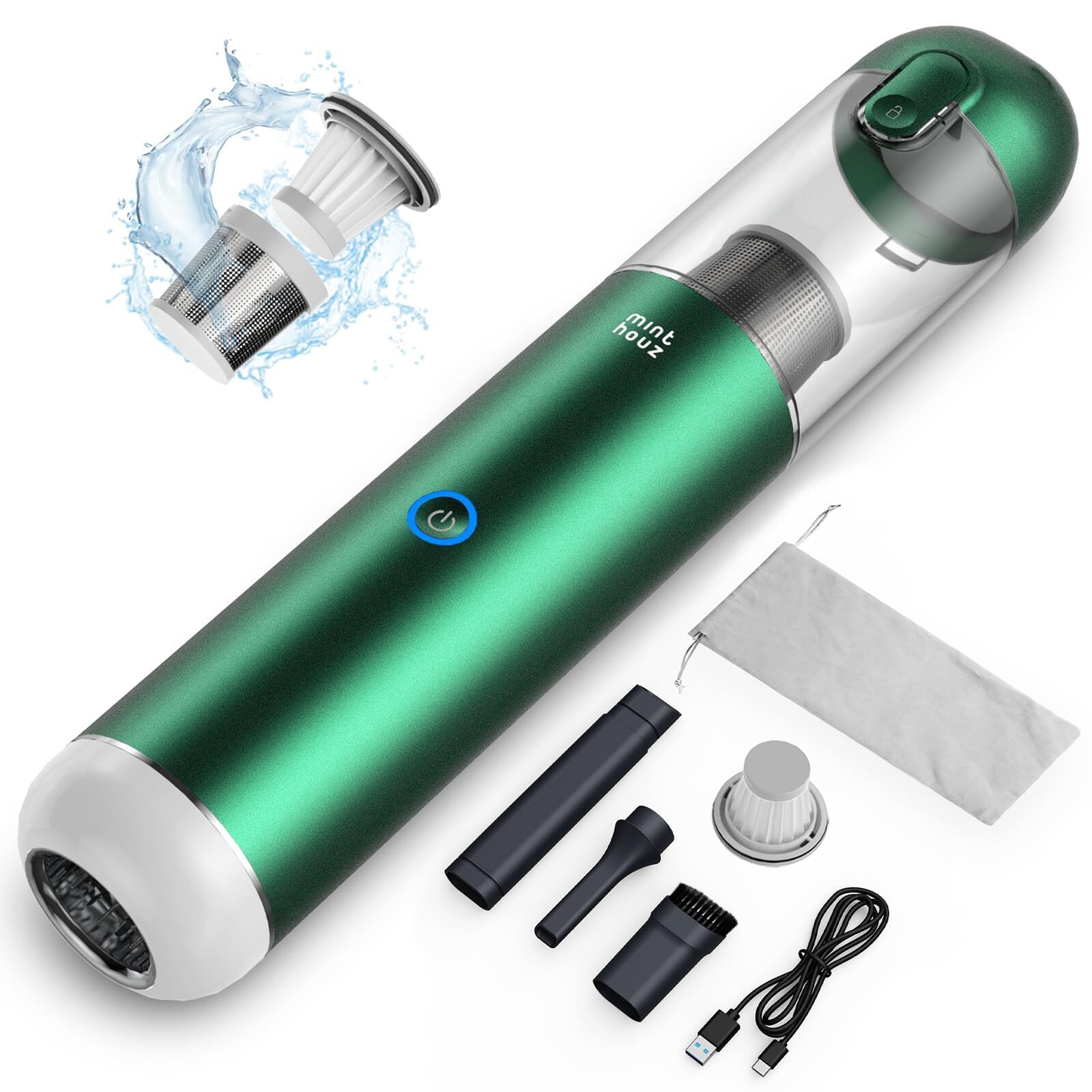 Handheld Car Vacuum Cleaner - 17000 Pa Powerful Suction Car Vacuum Portable C...