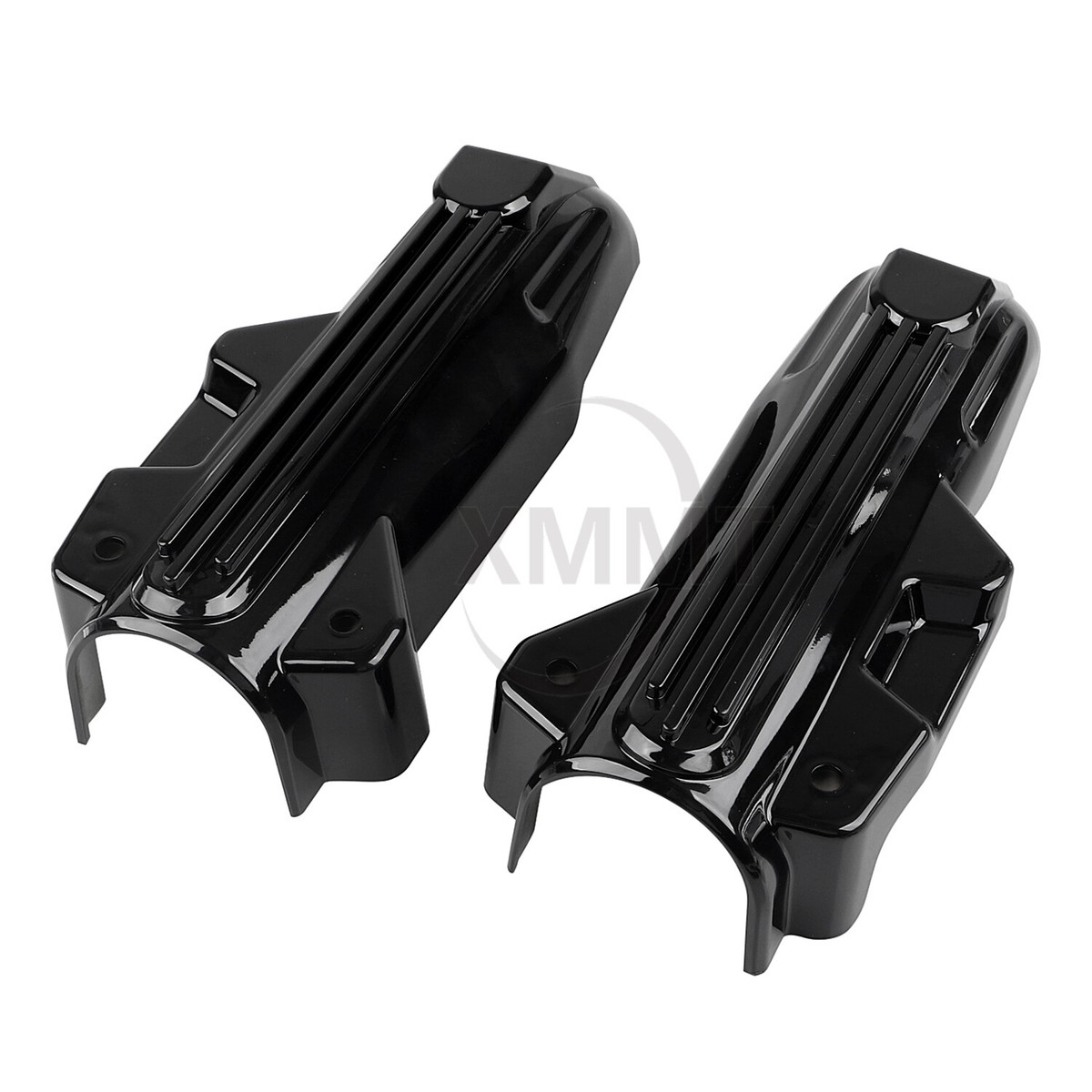 Black Upper Fork Slider Accents Lower Fork Covers For Harley