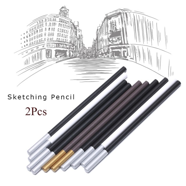 2pcs Professional White Art Sketching Pencils Sketch Drawing Charcoal Pencil Set